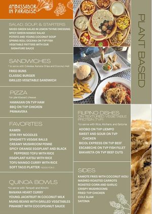 Plant-Based Menu  at Ambassador In Paradise Resort in Boracay