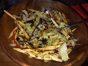 The mango/lettuce salad with incredible glaze on top at Ambassador In Paradise Resort in Boracay