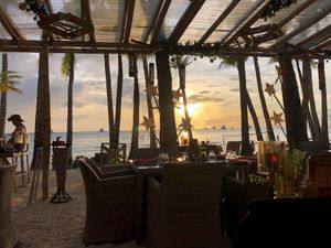 The view of the sunset from my table at Ambassador In Paradise Resort in Boracay