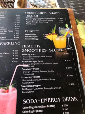 Many tasty healthy drinks at Ambassador In Paradise Resort in Boracay