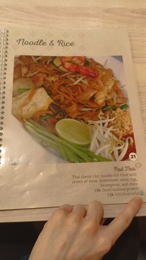 See the sign? 🌱 at Charm Thai in Bandung