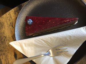 Chocolate and raspberry cheesecake   at Margit Café in Helsingborg