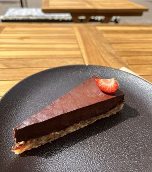 Raw chocolate cake  at Margit Café in Helsingborg