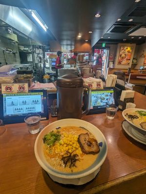 Spicy vegan ramen at Ramen Kiou Morinomiya in Osaka