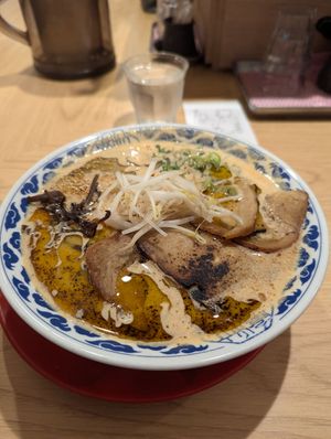 the vegan ramen 3 - spicy (level 2) at Ramen Kiou - JR Shin-Osaka Station in Osaka