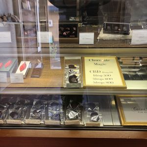 Display case at Cacao Magic in Kyoto