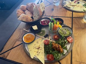 Vegan breakfast plate with lavash at Deins und Meins  in Neu-ulm