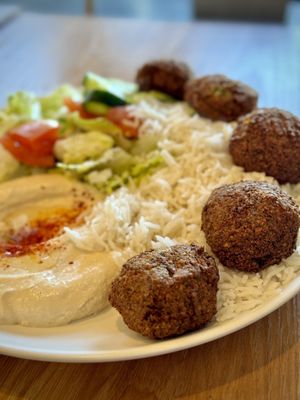 Falafel Plate   at The Hummus Factory in Manhattan Beach