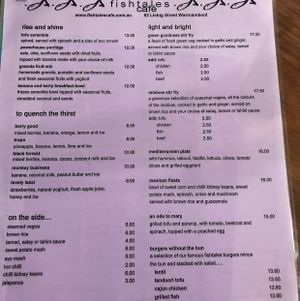 Menu 2 at Fishtales Cafe in Warrnambool