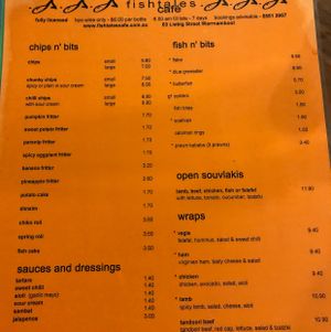Menu 3 at Fishtales Cafe in Warrnambool
