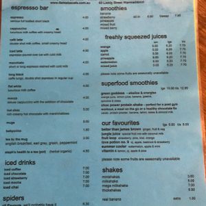 Menu 8 at Fishtales Cafe in Warrnambool