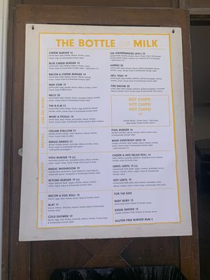 Vegetarian section on the menu with 6 options, 3 vegan.  at The Bottle of Milk in Lorne