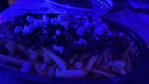 “Chick’n parma (sorry about the lighting)  at I Should be Souvlaki Canteen   in Brunswick