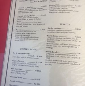 menu 4 at Otra Cosa in Huanchaco