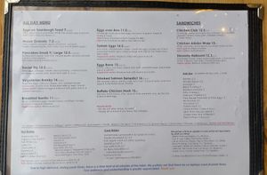 Menu as of April 2025 at Social Fabric Café in Dublin