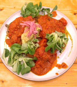 Aubergine schnitzel (made vegan by removing feta) at Social Fabric Café in Dublin