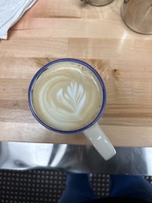 Oat milk latte  at Five Mile Eatery in Lafayette