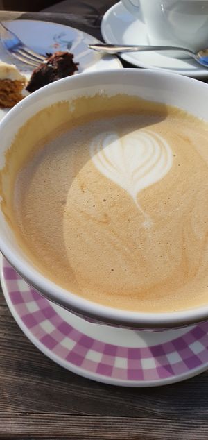 caffe latte with soy milk at Fett und Zucker in Vienna