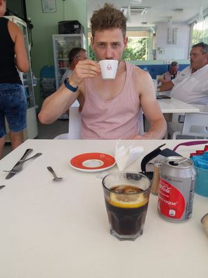 Soya milk coffee at Cafe Fresco in Lagos