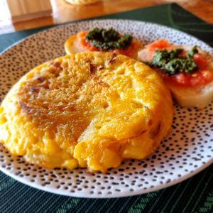Spanish Omelette at Belle's Beach Bar in San Juan