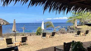   at Belle's Beach Bar in San Juan