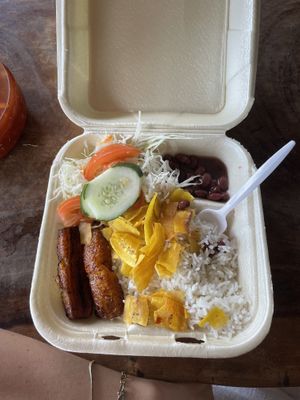 Local dish, was so delicious only 2000CRC  at Soda Milagro Y Servicio A Domicilio De Gas  in Puntarenas