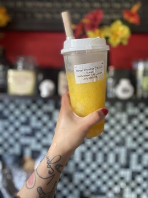 Vegan Mango Slush - Enjoyed w/Bamboo Straw 😛💕  at Tea O'clock in San Leandro