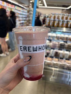 beiber strawberry milkshake without bovine collagen  at Erewhon Market - Beverly Hills in Beverly Hills