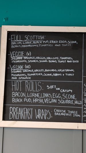 The breakfast and wrap options at Brunch  in Glasgow