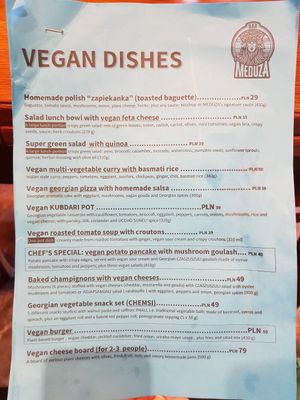 Vegane Karte! at Bar Meduza in Ustka