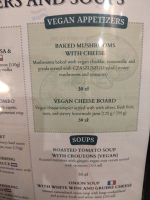 Menu 29.08.2025 at Bar Meduza in Ustka