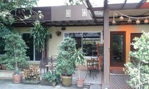 outside at Suananda Vegetarian Garden in Bangkok