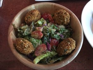 falafel salad at Suananda Vegetarian Garden in Bangkok