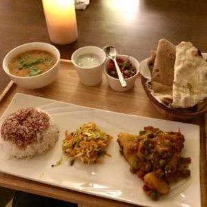 Daal of the day set at Suananda Vegetarian Garden in Bangkok