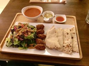 The Falafel Set meal at Suananda Vegetarian Garden in Bangkok