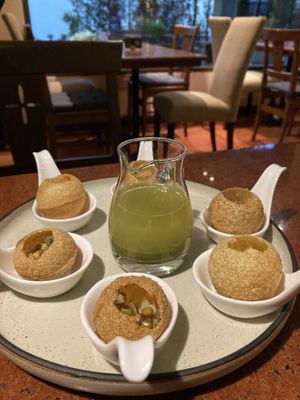 Pani poori  at Suananda Vegetarian Garden in Bangkok