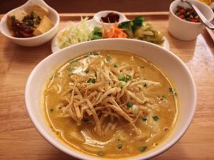 was pretty good, vegan at Suananda Vegetarian Garden in Bangkok