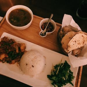 one of the set menus. AMAZING delicious and good price  at Suananda Vegetarian Garden in Bangkok