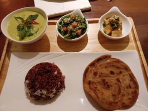 green curry at Suananda Vegetarian Garden in Bangkok