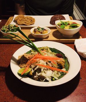 Vegan Pad Thai  at Suananda Vegetarian Garden in Bangkok