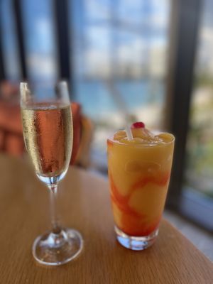 Champagne and fruit smoothie  at Aqua in Guam
