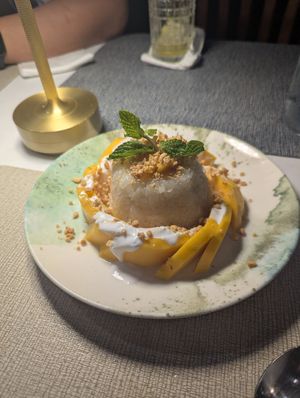 coconut sticky rice with mango at Good Catch in New Orleans