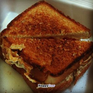 Vegan grilled cheese with tomatoes at MELT in Birmingham