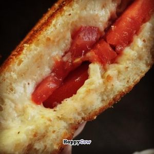 Vegan grilled cheese with tomatoes at MELT in Birmingham