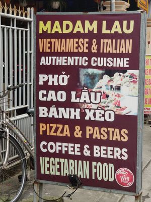 Sign board at Madam Lau in Quang Nam
