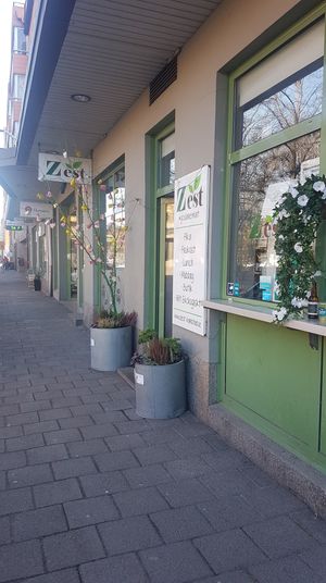 Outside the resturang!  at Zest in Karlstad