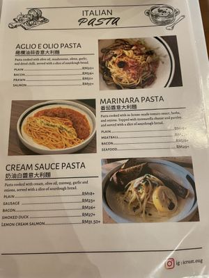 Menu  at iCRUST Café & Bakery in Kuala Lumpur