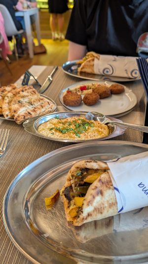 Vegan wrap, hummus and falafel at Anasma Greek Eatery in Stoke-on-trent