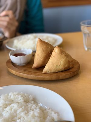Samosas are decent at Namaste Shokudou in Matsuyama