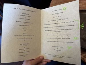 All items starred are either vegan automatically or can be made vegan. Half the menu!  at Frankie & Mo's Wine Shop & Bar  in Blackheath